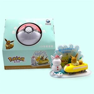 Pokémon 3D Scene Series Winter Eevee Sleigh Diorama – Poké Ball Display – Sealed